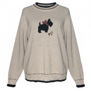 Vintage CJ Banks Scottie Dog Hand Embroidered Sweater